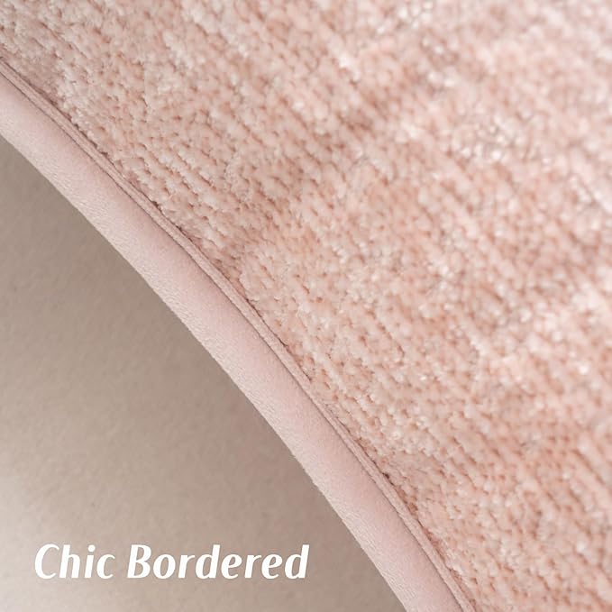 FUTEI Pink Chenille Throw Pillow Covers 22x22 Inch Set of 2,Soft Cozy Bound Edge Design Cushion Case,Home Decor for Couch Bed Living Room