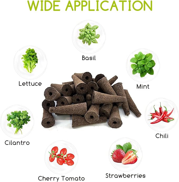 Hydroponic Grow Sponges Replacement Root Growth Seed Starter Pods for Indoor Garden Systems, Fit for Aerogarden and More, 50 Pack