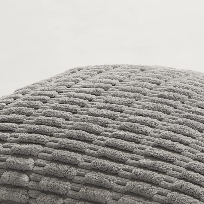 Fancy Homi 2 Packs Gray Decorative Throw Pillow Covers 14x24 Inch for Living Room Couch Bed Sofa, Rustic Farmhouse Boho Home Decor, Soft Striped Corduroy Square Cushion Case 35x60 cm