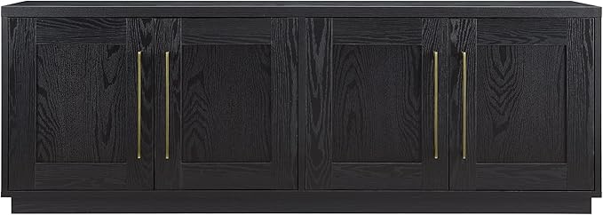 Henn&Hart Tillman Rectangular TV Stand for TV's up to 80" in Black Grain