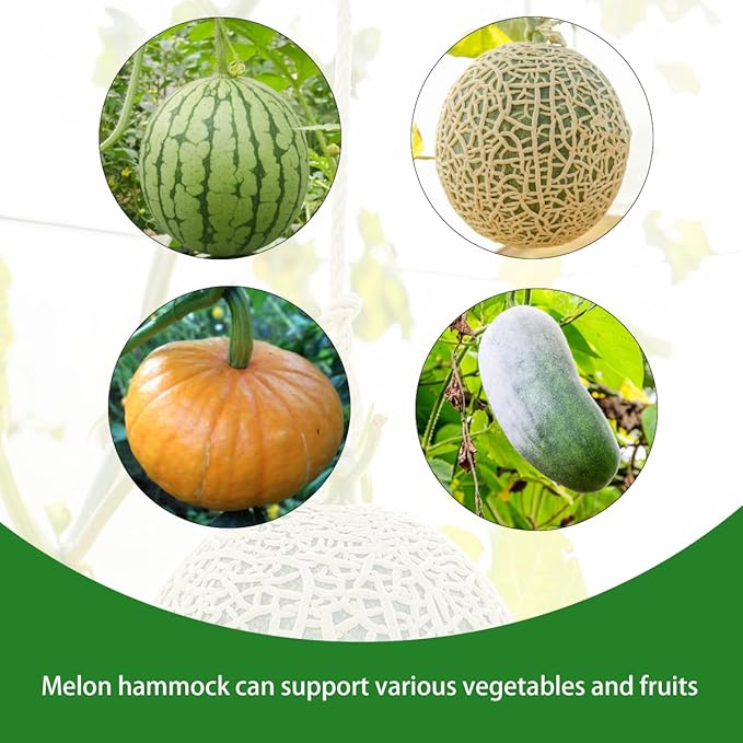 Belit 10 Pack Melon Hammock net Bag to Prevent Falling,Perfect for Growing Cantaloupe Pumpkin Watermelon in Vertical Garden Green