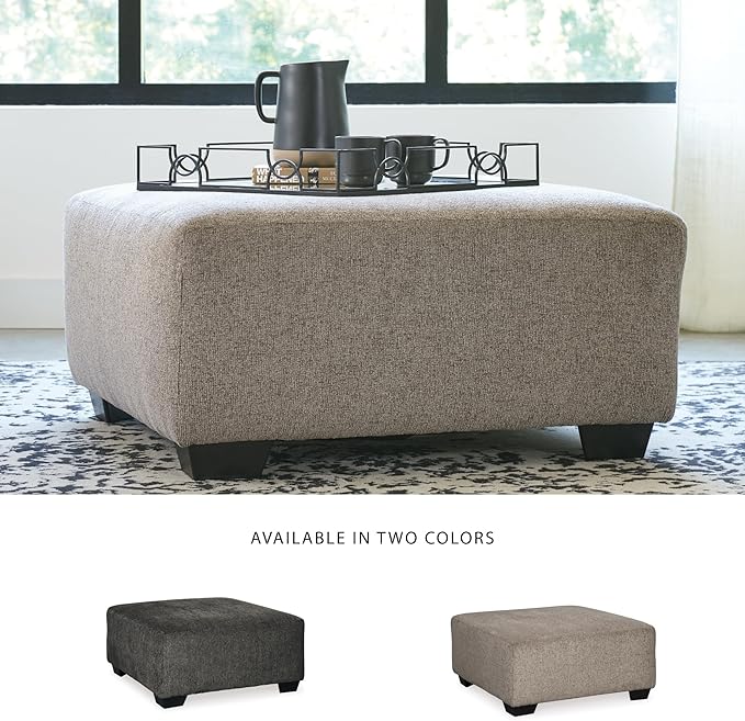 Signature Design by Ashley Ballinasloe Traditiona Square Oversized Ottoman, Beige