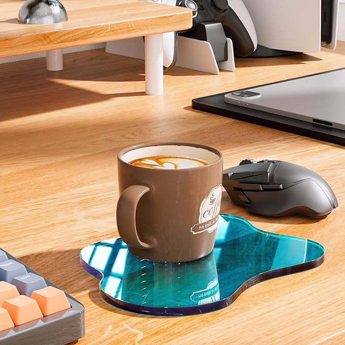 Acrylic Coaster for Desk, Clear Bar Drink Coaster, Clear Cloud Shape Coffee Cup Coaster, Perfect for Tabletop Protection and Accessories Display.