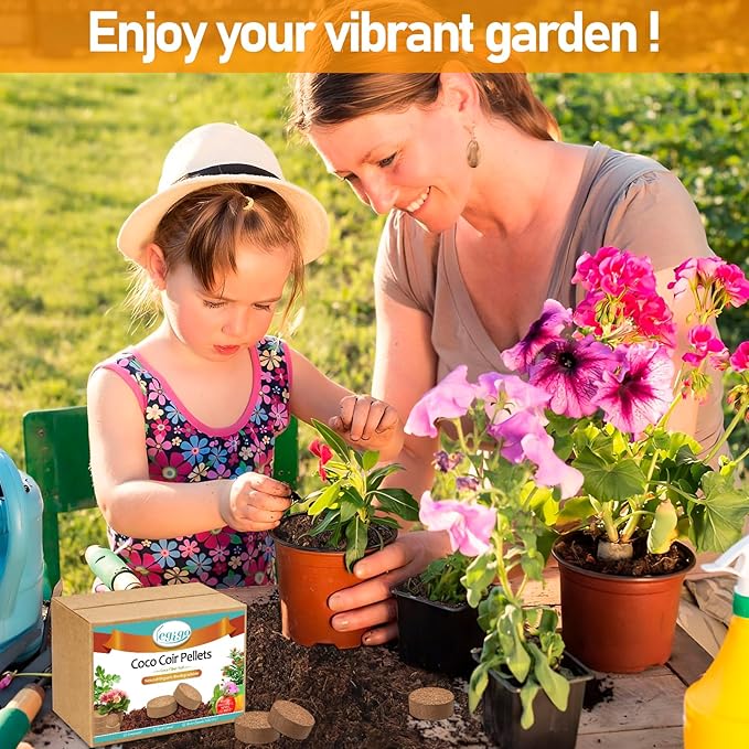 Legigo 50 Pcs 30mm Coco Coir Pellets Seed Starting Soil Mix- Compressed Coconut Coir Pellets Potting Soil Pods for Seedling, Coco Peat Soil Discs for Indoor & Outdoor Plants, Herb Vegetables Flowers