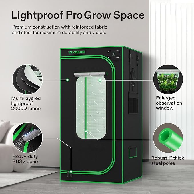 VIVOSUN GIY Plus Smart Grow Tent Kit, 2.7x2.7ft 2-Plant System, WiFi-Integrated Automatic Grow System with 2000D Mylar Grow Tent,Full-Spectrum Programmable Grow Light, Enhanced Ventilation&Circulation