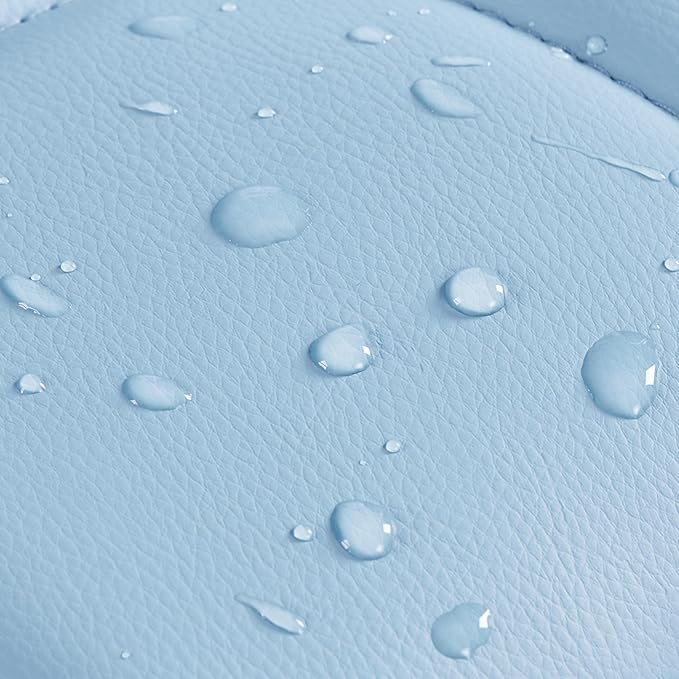 Yaheetech Bar Stools Set of 4, PU Leather Adjustable Swivel Barstools, Hydraulic Kitchen Counter Height Chairs with Armrest and Back for Kitchen, Dining Room, Blue