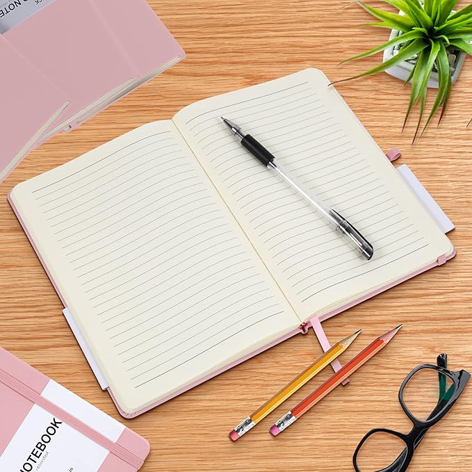 20 Pack Journals for Writing College Ruled Notebooks Journal in Bulk, Hardcover Notebooks (200Pages) for Note Talking, Lined Bullet Journals for Home School Office, 5.7"x8.4", Pink