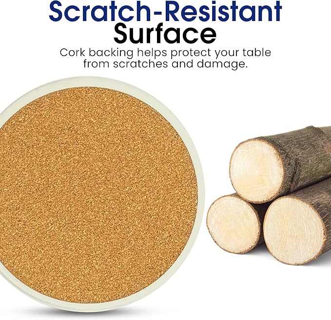 Fall Season Leaves Round Coasters Set of 6 - Abosrbent Ceramic Coasters with Metal Stand for Drinks, Coffee, Non-Slip Cork Back for Tabletop Protection, 4 Inches (Leaves)