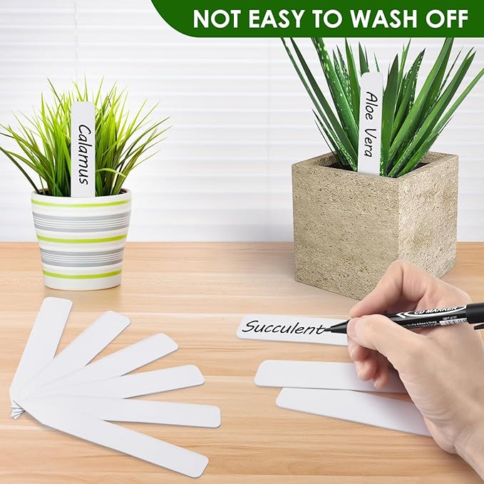 Plant Labels 300pcs 4 Inch with Garden Plant Markers Pen of Outdoor Waterproof,Plant Tags and Permanent Marking Pen, Garden Labels Gardening Gifts for Women Men