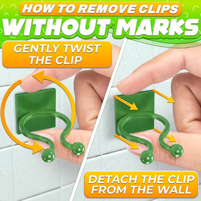 Plant Wall Clips for Climbing Plants 110 Pcs - Large, Medium, and Small Sizes Wall Clips for Support, Resistant to Breaking and Deformation, Strong Adhesion - For Gardening or Cable Management