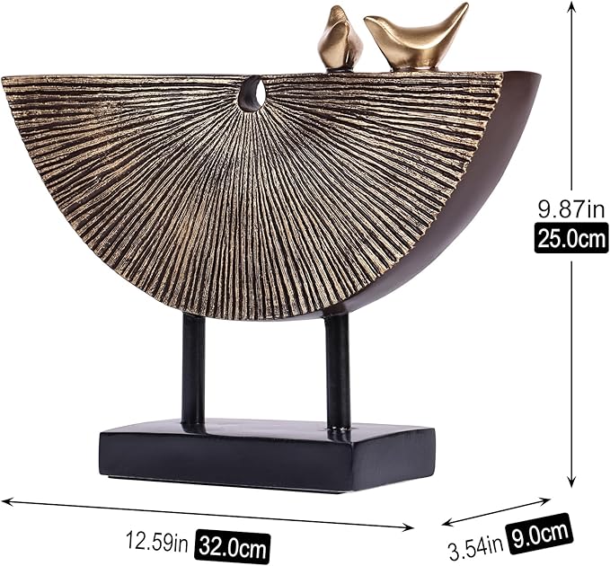 orenm Vintage Gold Home Decor Statues,Modern Abstract Sculpture Decor,Unique Line Decor for Home Interior Accent Decor Aesthetics,Living Room,Office, Coffee Table, Shelf Sculpture (Vintage Gold)