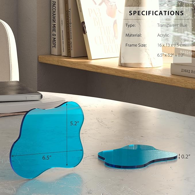 Acrylic Coaster for Desk, Clear Bar Drink Coaster, Clear Cloud Shape Coffee Cup Coaster, Perfect for Tabletop Protection and Accessories Display.