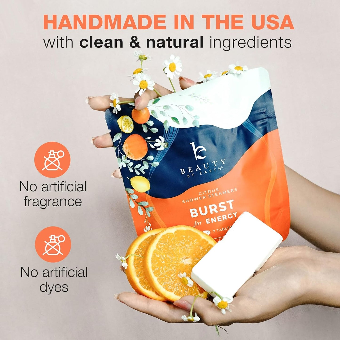 Shower Steamers Aromatherapy - USA Made with Natural Ingredients & Citrus Essential Oil, Long Lasting Shower Bombs for Energy Boost, Gift Set for Women & Men, Spa Gifts & Shower Accessorie