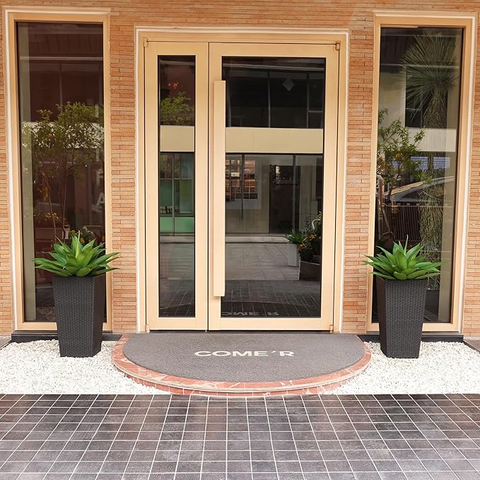 Artificial Plants 27 Inch Fake Agave Succulent Plant UV Resistant Big Size Faux Succulents Stems for Indoor Outdoor Realistic Home Decor Plants for Home Office Housewarming 2 Pack