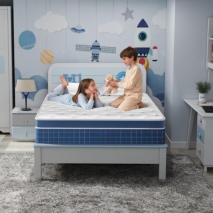 Twin Size Mattress in a Box 10 Inch Hybrid Mattress [Enhanced Stability], Medium Firm Feel with Memory Foam and Pocket Springs, Reinforced Edge Support