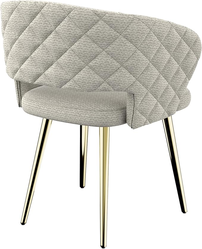 Ottomanson Dining Chair, Set of 2, Beige/Gold