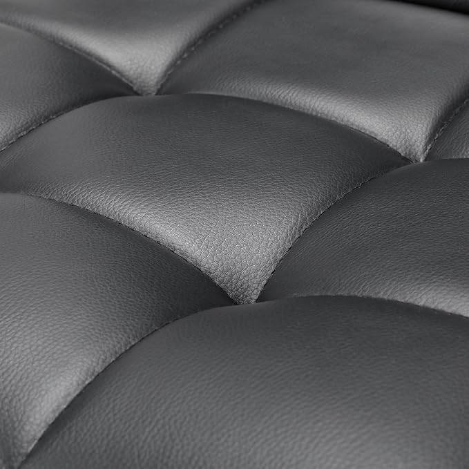 Yaheetech Bar Stools Set of 4, Adjustable Swivel Barstools with High Backrest, PU Leather Kitchen Island Chairs, Thickened Seat Cushion Counter Height Barstools, Grey