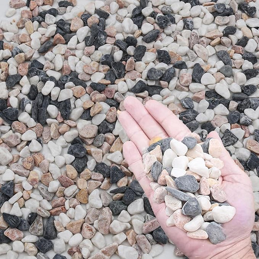 12LB Succulent & Cactus Gravel Pebbles,1/4-3/8 Inch Natural Polished River Rocks Decorative Stones for Succulent Planters,Cactus Pots,Vases,Aquariums,Outdoor Gardening Mixed Colors