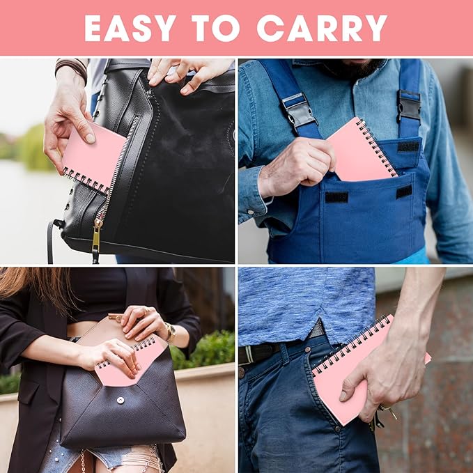 Jutom 18 Pcs Small Spiral Notebooks Memo Pads 3x5 Bulk Small Pocket Notebooks Mini Notepads with Lined Pages Mini Journals for Office Back to School Work Writing Supplies, 120 Pages (Pink)