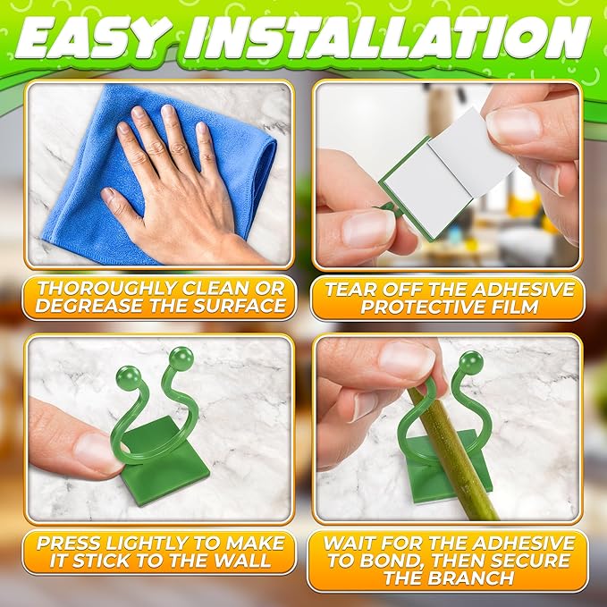 Plant Wall Clips for Climbing Plants 110 Pcs - Large, Medium, and Small Sizes Wall Clips for Support, Resistant to Breaking and Deformation, Strong Adhesion - For Gardening or Cable Management