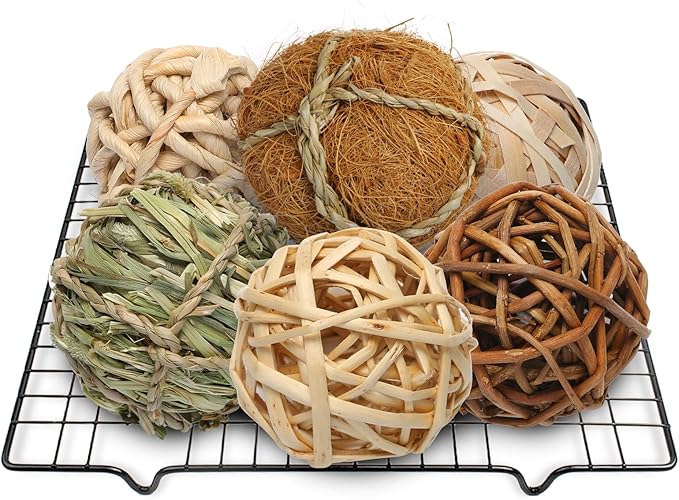 Set of 6 Decorative Balls for Bowls，2.8 inch Wicker Rattan Balls Decorative Orbs，vase fillers for centerpieces，Bowl fillers for Home Decor