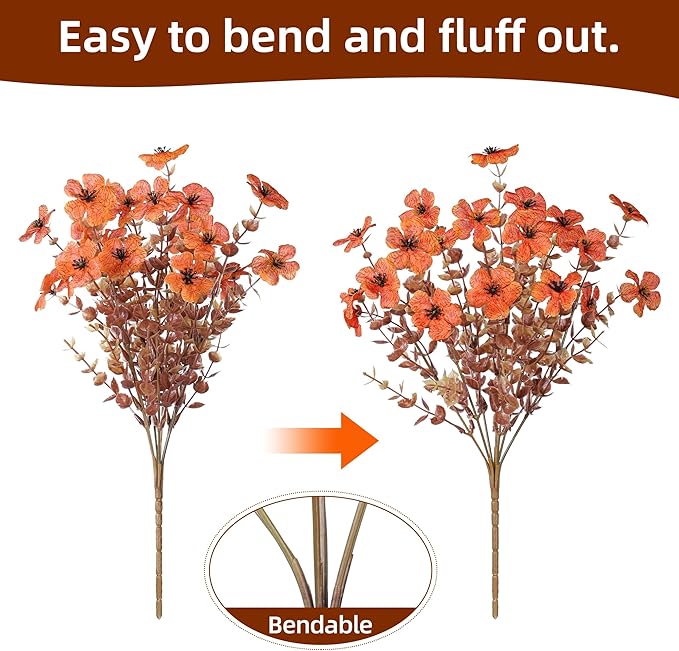 Ivydale Fall Flowers Artificial for Decoration Outdoors Fake Mums 12 Bundles Faux Planters UV Resistant Look Real for Autumn Home Porch Patio Garden Yard, 3 Colors Mixed