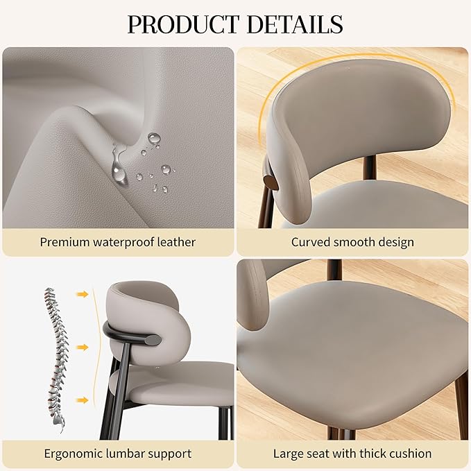 Bar Stools Set of 4 Counter Height Barstool Metal Kitchen Counter Height Bar Stool Island Chairs 26 Inch, Black/Light Grey