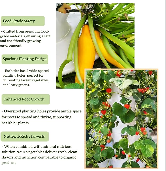 Hydroponic Growing System Kit, Vertical Hydroponic Tower with Trellis, Indoor & Outdoor Herb Garden, Vegetable Tower with 40 Planting Pods, Automatic Timer, Ideal for Gardeners & Beginners