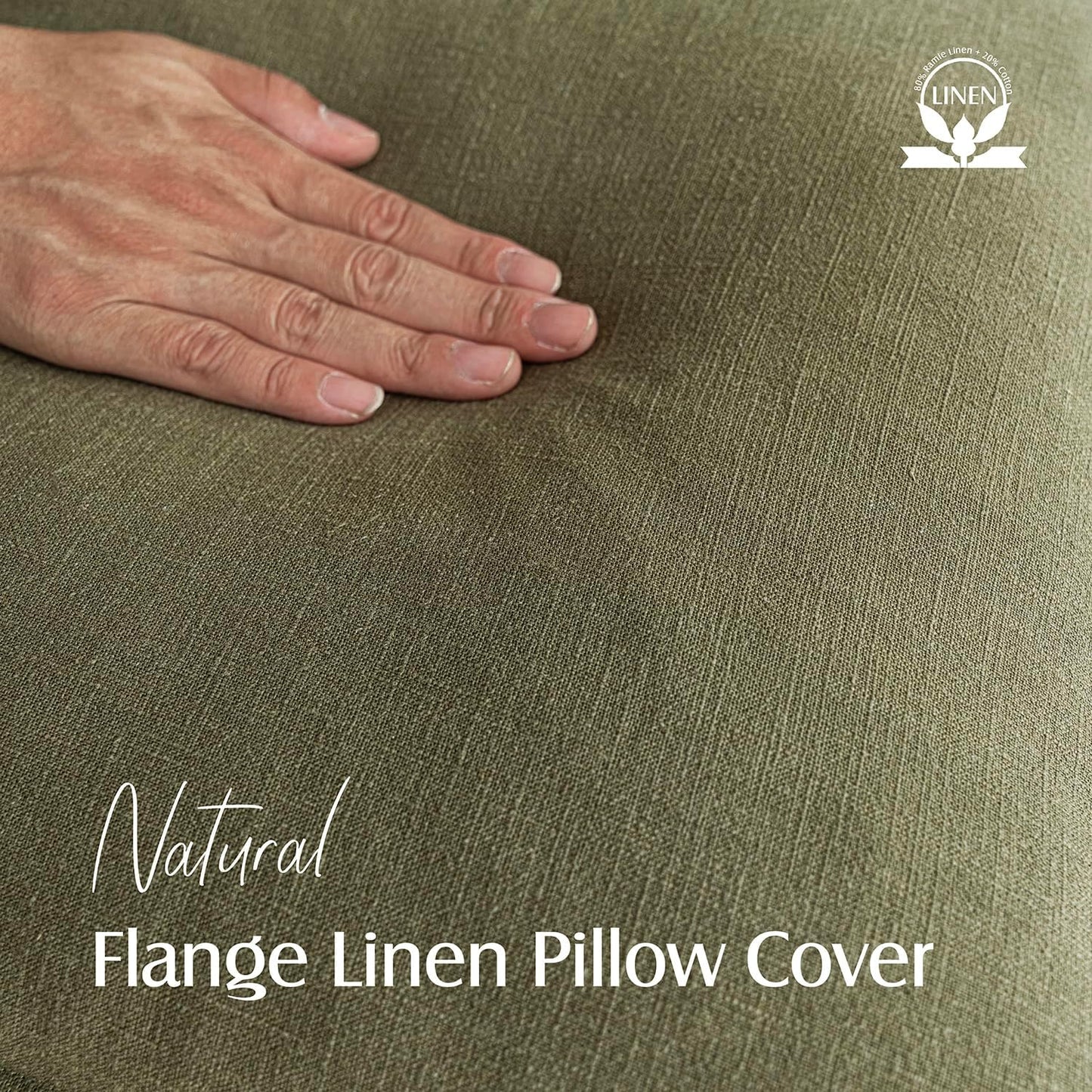 Foindtower Pack of 2, Decorative Linen Soild Throw Pillow Covers Soft Accent Cushion Case Boho Farmhouse Pillowcase for Chair Couch Sofa Bedroom Living Room Home Decor 16 x 16 Inch Olive Green