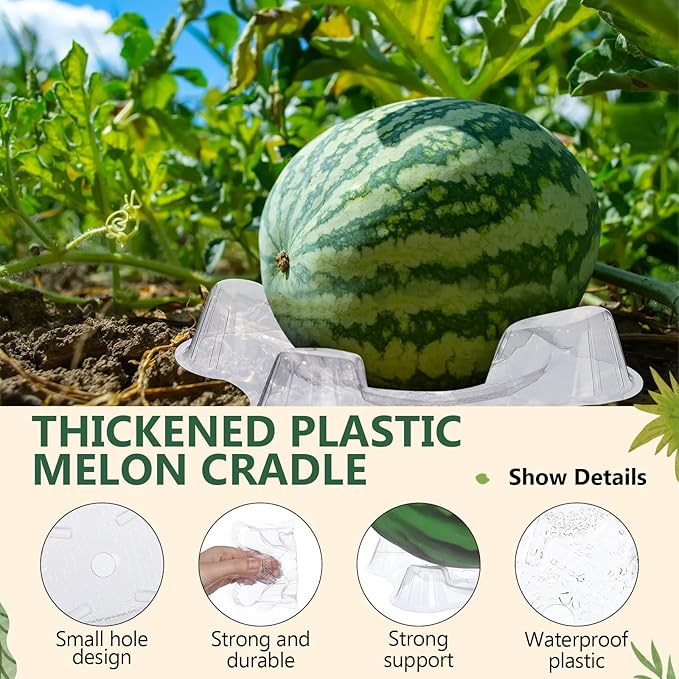 Irenare 150 Pcs Melon Cradle Melon Nets Hammock Set, Thickened Watermelon Holder, Holds up to 7-12 Lbs, Garden Plastic Hanging Bags for Garden Growing, Keep Watermelon Off of The Ground