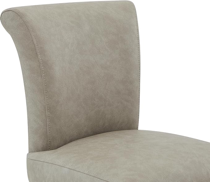 CHITA 30 Inch Counter Height Swivel Bar Stools Set of 2, FSC Certified Modern Upholstered Faux Leather Swivel Barstool Chairs with Back, Stone Grey