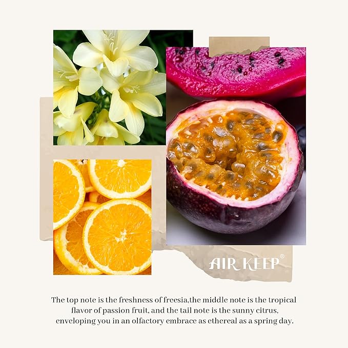 Airkeep Flower Reed Diffusers Set, 5.07 oz Freesia/Passion Fruit/Orange Scented Oil Diffuser with 8 Reed Sticks, Home Fragrance Diffuser Gift Set for Bathroom & Office Decor 150ml
