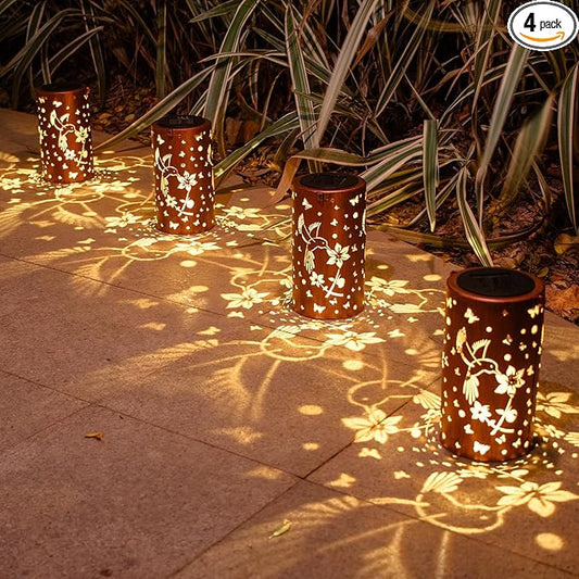 Christmas Gifts for Women, 4 Pack Solar Lanterns Outdoor Waterproof Hummingbirds Birthday Gifts for Women Mom Grandma Garden Decor Hanging LED Decorative Light for Patio Yard Lawn Gardening Gifts