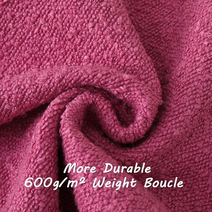 FUTEI Pack of 2 Hot Pink Decorative Throw Pillow Covers 20x20 Inch Soft Cozy Solid Boucle Textured Cushion Case,Modern Home Decor for Couch Bed Living Room