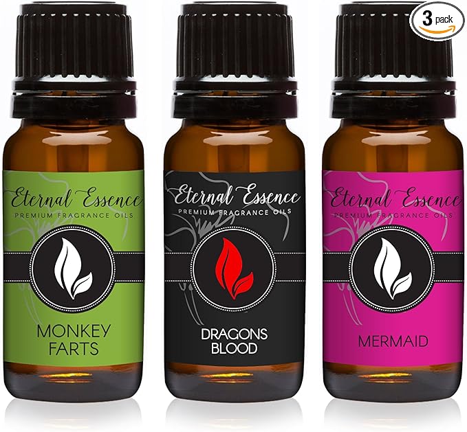 Trio (3) - Monkey Farts, Dragons Blood & Mermaid - Premium Fragrance Oil Trio - 10ml