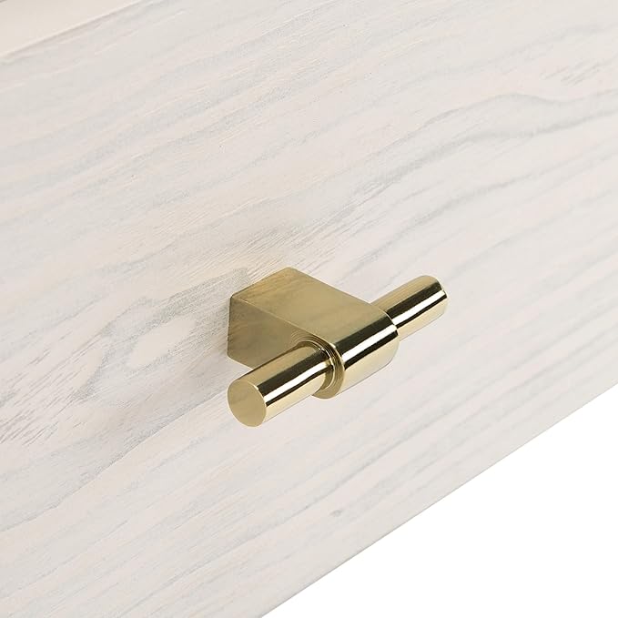 SAFAVIEH Genevieve TV Stand for up to 65" Flatscreen – White & White Washed Finish, Mid-Century Modern Storage Cabinet, Entertainment Media Console (MED5000C)