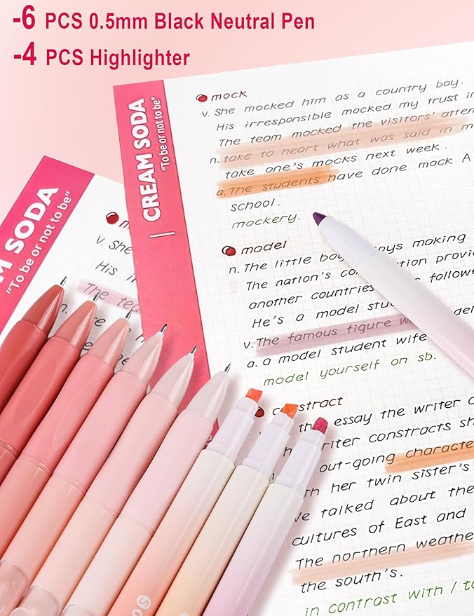 Pink Aesthetic School Supplies Set with 57Pcs Contains all the Daily Use Essentials Stationary for Students In the College