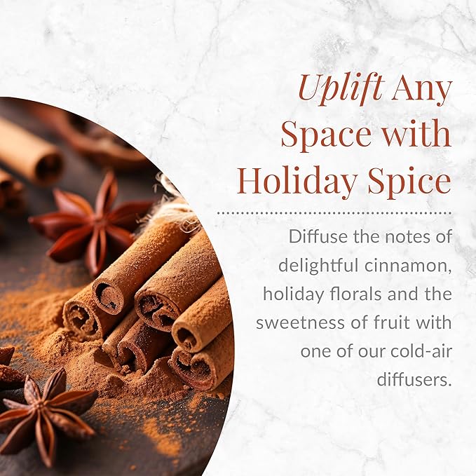 Holiday Spice Aroma Oil, Festive Essential Oil Blend for Diffusers & Scent Machines, Floral, Cinnamon & Fruit Notes, Warm Holiday Fragrance, Cold-Air Compatible, 100mL