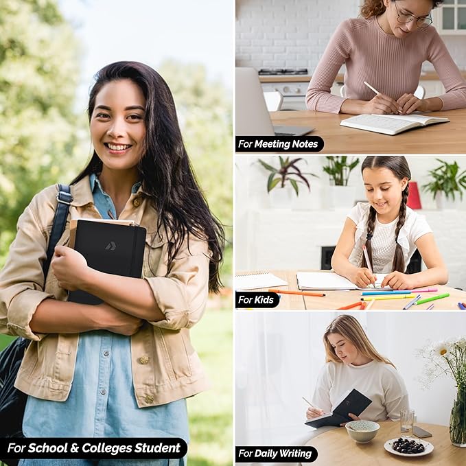 Nextnoid Hardcover Lined Journal Notebook - 120 GSM Thick Paper, A5 Notebook Journal for Men 160 Pages - Perfect for Journaling Notebooks for Work and Note-Taking (Brown,Ruled)