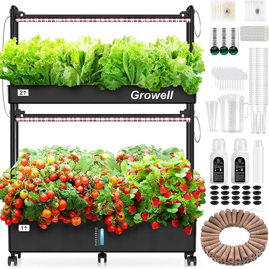 Hydroponics Growing System Kit, 60 Pods Vertical Indoor Garden with LED Grow Light, Auto Circulating Water System & WiFi Smart Plug, Indoor Gardening System for Vegetable Fruit Herb