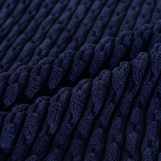 Set of 4 Navy Blue Decorative Throw Pillow Covers 20x20 Inch Corduroy Pillow Covers for Bed Couch Sofa Living Room Soft Square Cushion Cases