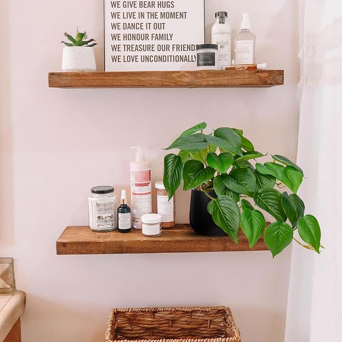 DILATATA Fake Plants Indoor 8 Inch Artificial Pothos Plant in Black Ceramic Pot - Faux Potted Pothos Plant for Home Aesthetic Decor Living Room Shelf Office