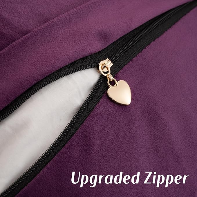 FUTEI Purple Chenille Throw Pillow Covers 16x16 Inch Set of 2,Soft Cozy Bound Edge Design Cushion Case,Home Decor for Couch Bed Living Room