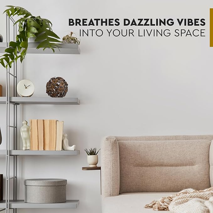 Everydecor Metal Decorative Sphere for Home Decor - Decorative Balls for Shelves, Centerpiece Bowls, Bookshelf - Decoration Orbs Accents for Living Room, Bedroom - Antique Brown Shelf Spheres