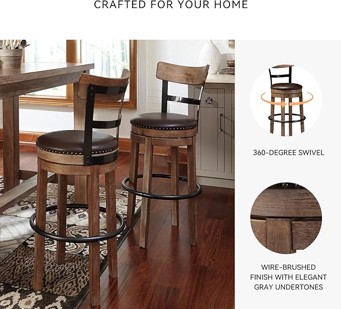 Signature Design by Ashley Pinnadel Barstool, Bar, Light Brown