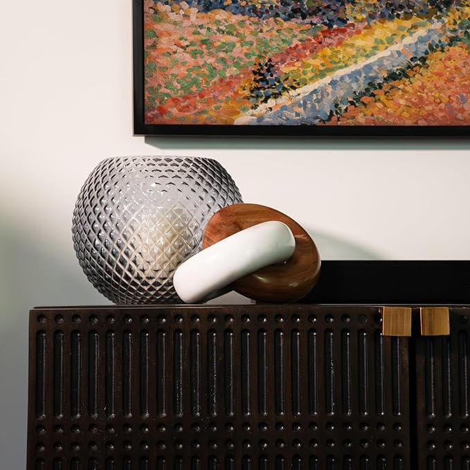 Cork & Mill Marble and Wood Knot Decor - Decorative Object for Shelves, Bookcase, Console, Mantel or Side Table - Entryway Decor Item - Coffee Table Centerpiece for Living Room - Handcrafted Accent