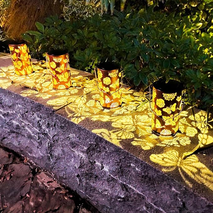 Christmas Gifts for Women, Solar Lanterns Outdoor Waterproof Butterfly Birthday Gifts for Women Mom Grandma Garden Decor Flower Hanging LED Decorative Light for Patio Yard Lawn Gardening Gifts