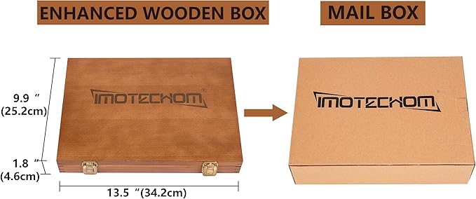 12-Pieces Woodworking Wood Carving Tools Chisel Set with Wooden Box, Razor Sharp CR-V 60 Steel Blades