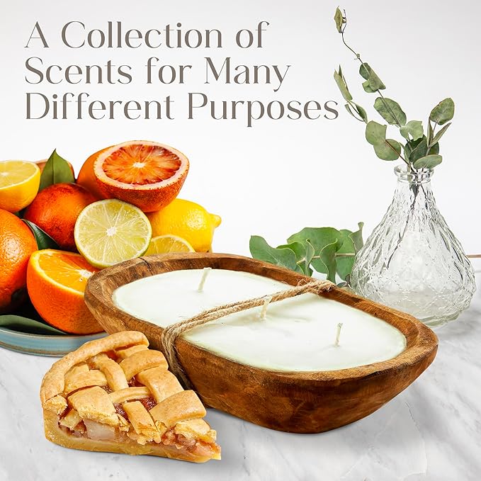 Dough Bowl Candle Co. Sea Salt and Orchid Soy Candle - 6 Wick Rustic Farmhouse Coffee Table Decor, Odor Eliminator in Wooden Bowls, 32 Oz Wooden Dough Bowl Candle, All-Natural Gifts for Women and Men