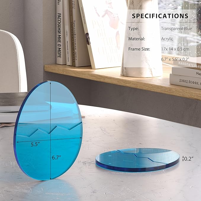 Acrylic Coaster Decorative Plates,Office Desk Accessories, Clear Dinosaur Egg Shape Coffee Cup Decor, Perfect for Tabletop Protection and Display.
